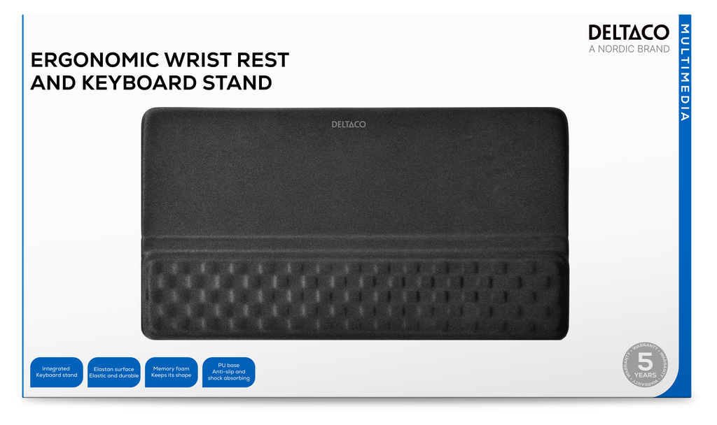 Ergonomisk håndleddsstøtte og tastaturstativ