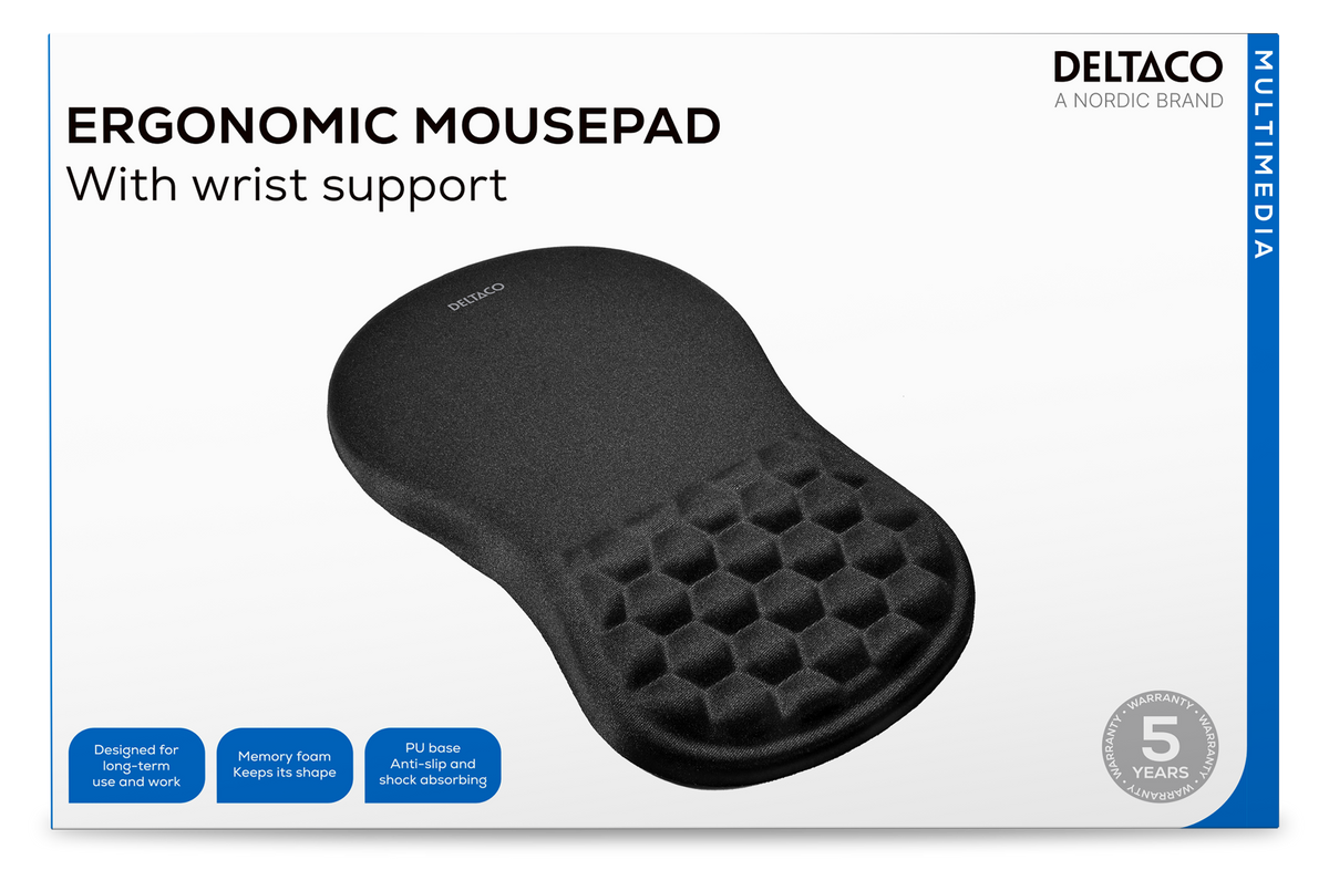 Ergonomisk musematte med håndleddsstøtte