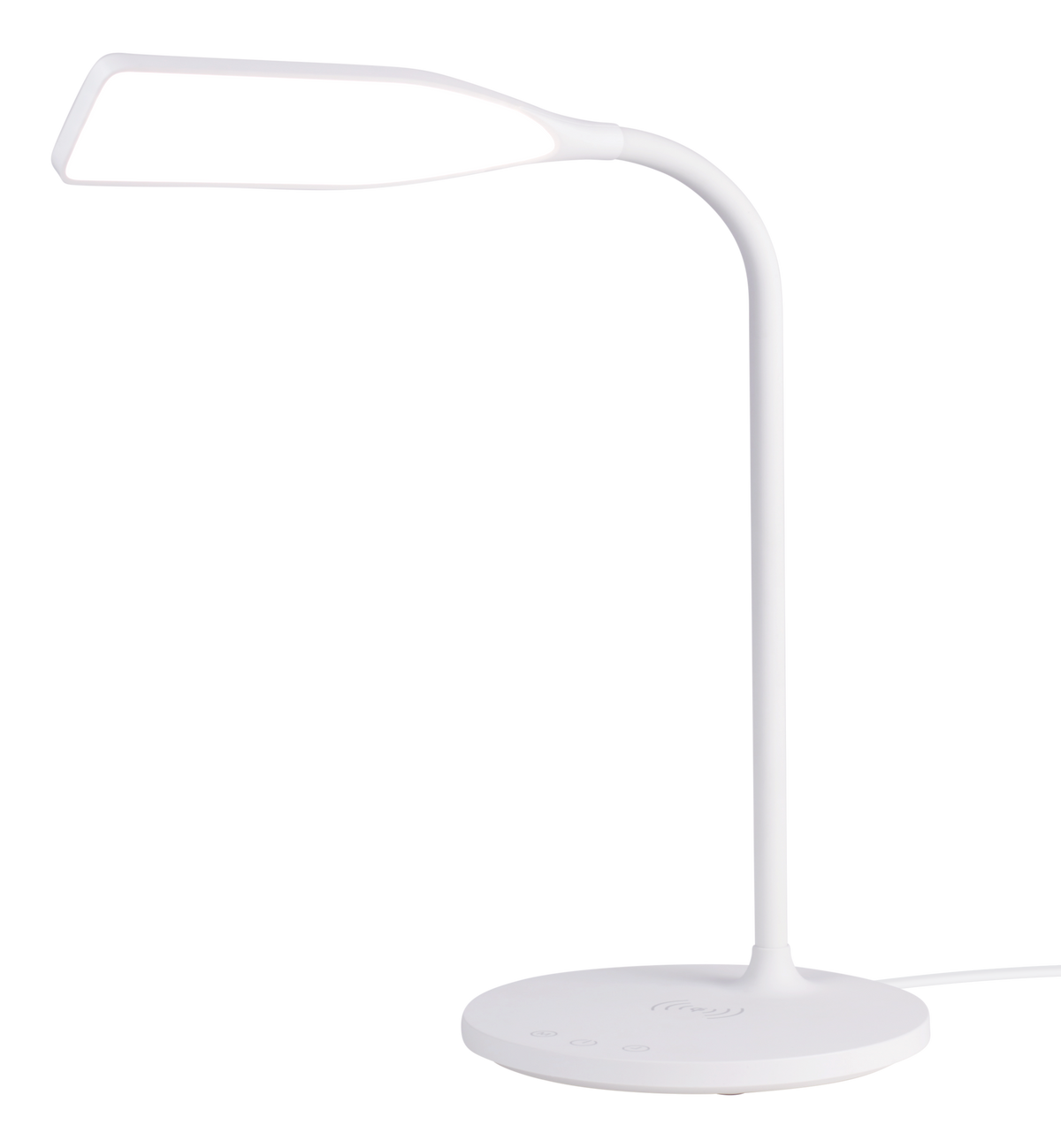 LED-skrivebordslampe med trådløs lading – dimbar, 3 lysfarger, hvit