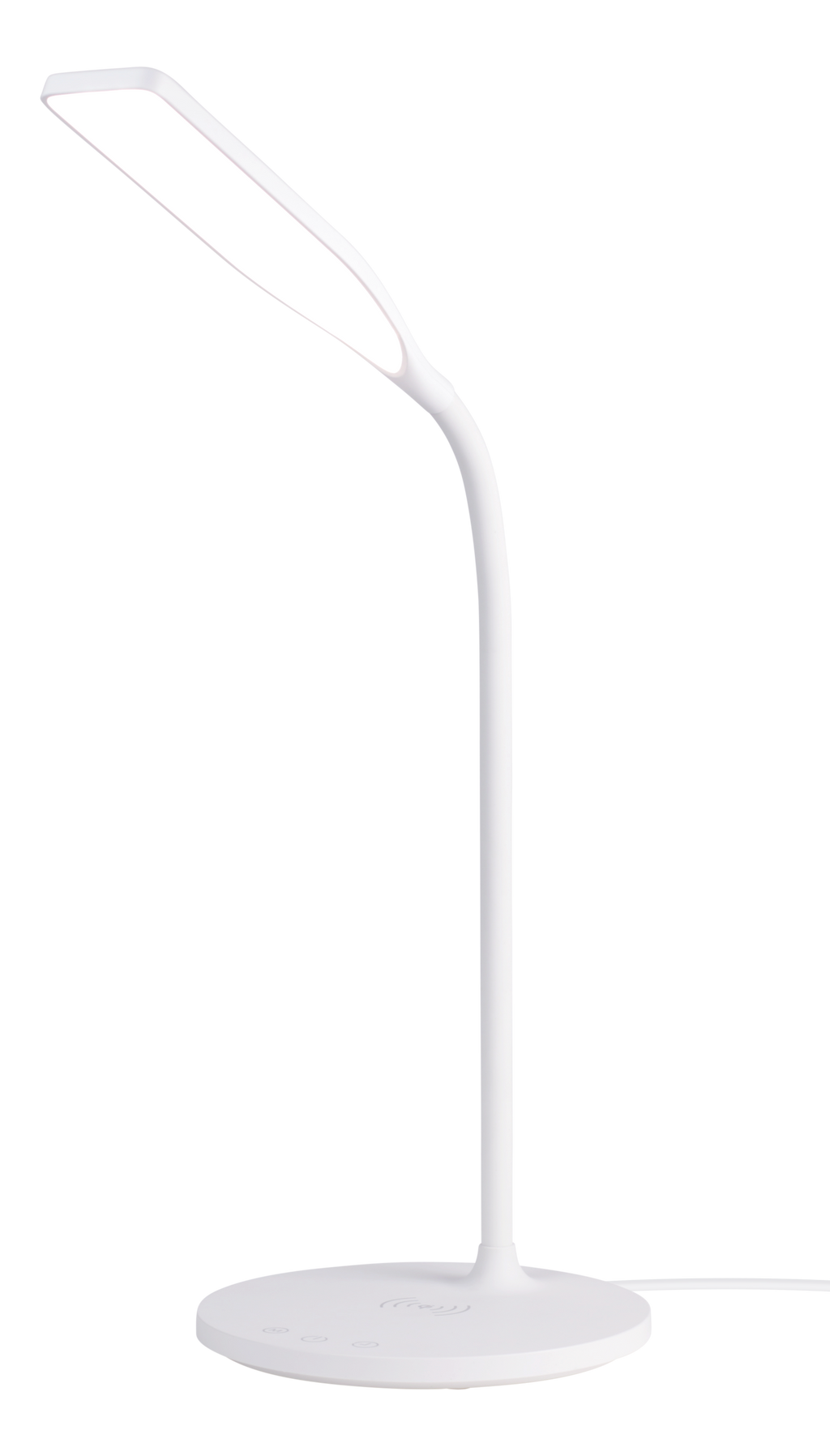 LED-skrivebordslampe med trådløs lading – dimbar, 3 lysfarger, hvit