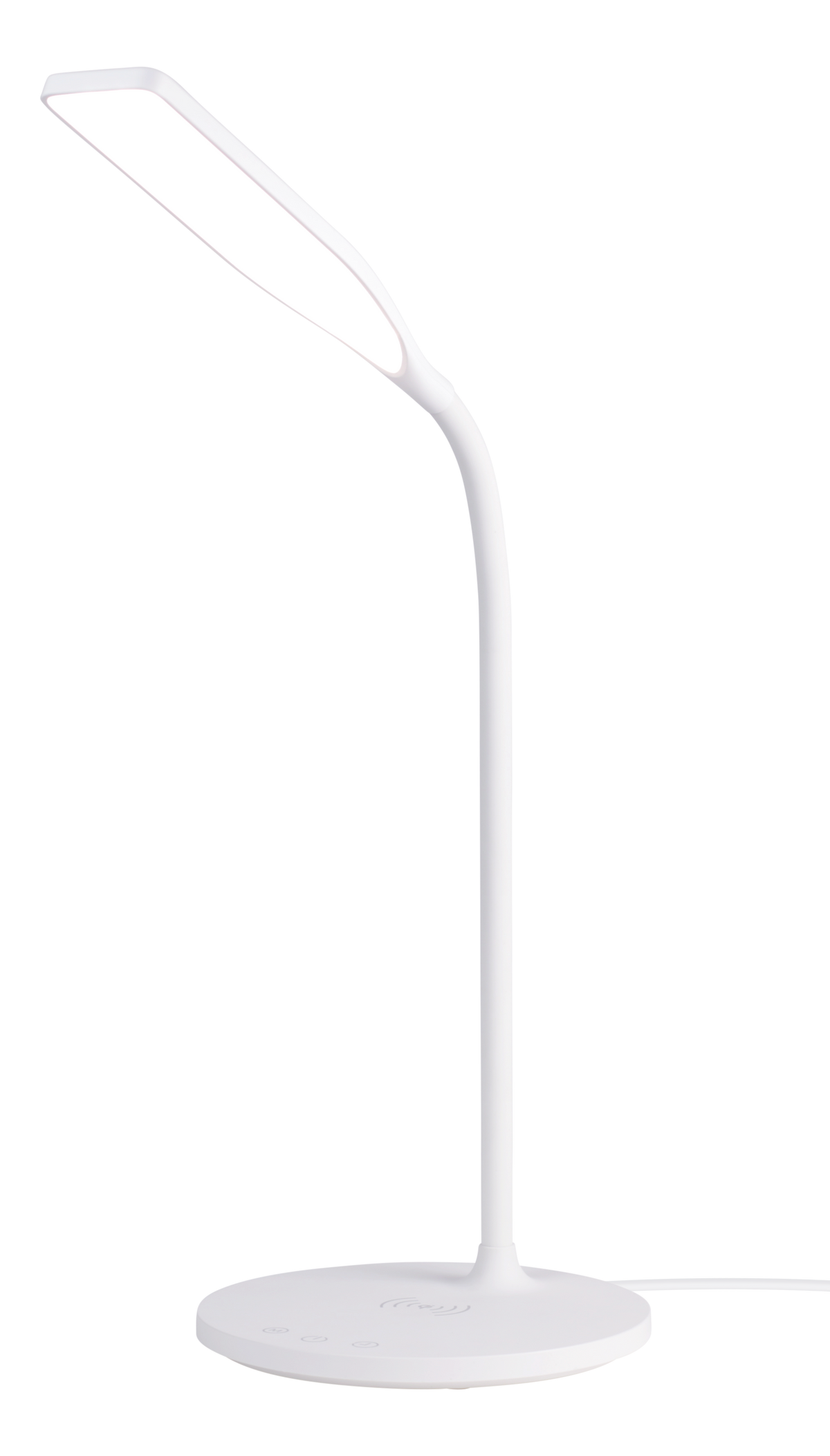 LED-skrivebordslampe med trådløs lading – dimbar, 3 lysfarger, hvit