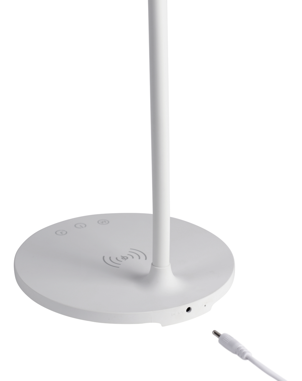 LED-skrivebordslampe med trådløs lading – dimbar, 3 lysfarger, hvit