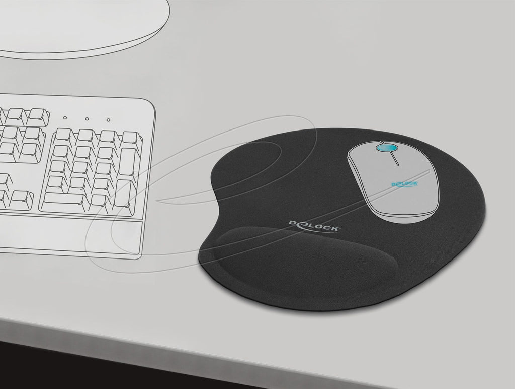 Ergonomisk musematte med gel-håndleddsstøtte