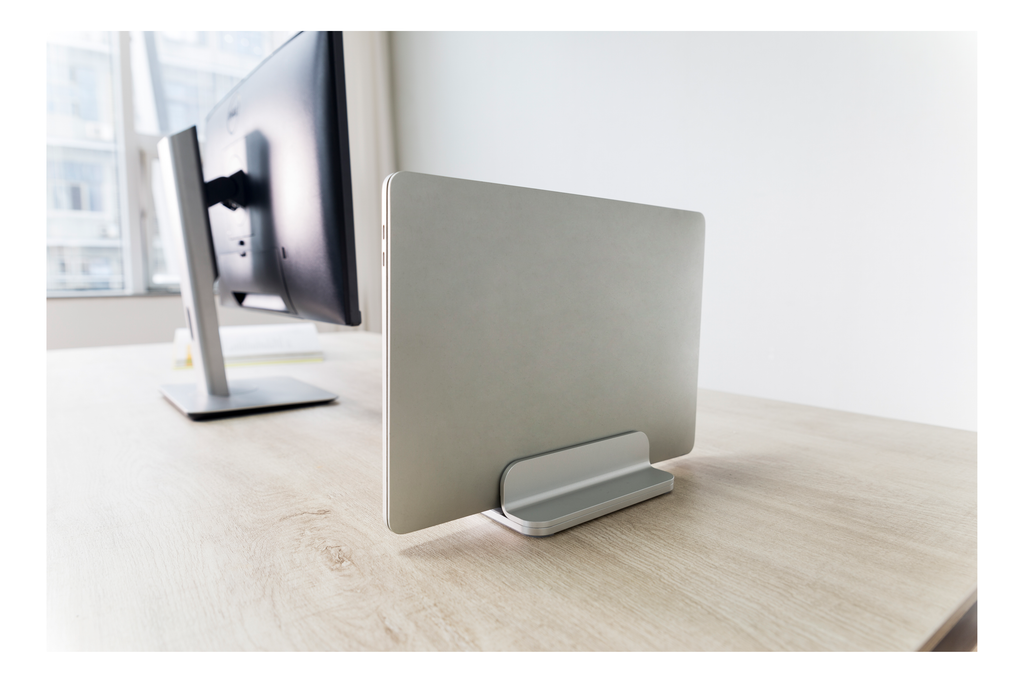 Vertikalt laptopstativ i aluminium