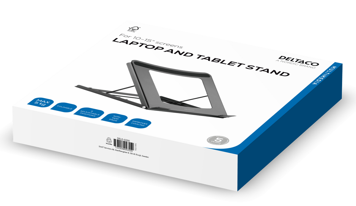 Tiltbart laptopstativ i stål