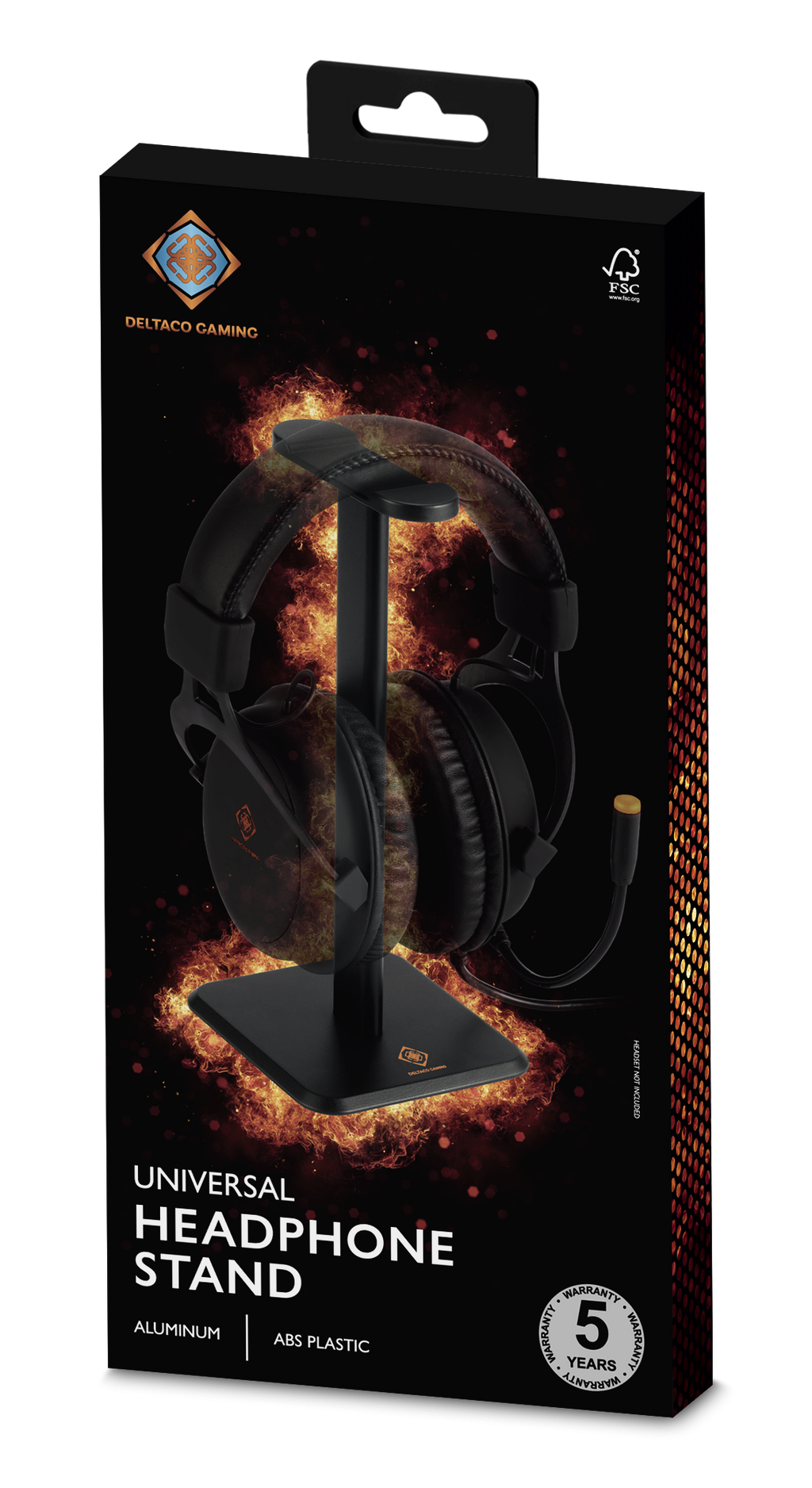 Headsetstativ i aluminium – universal, sort