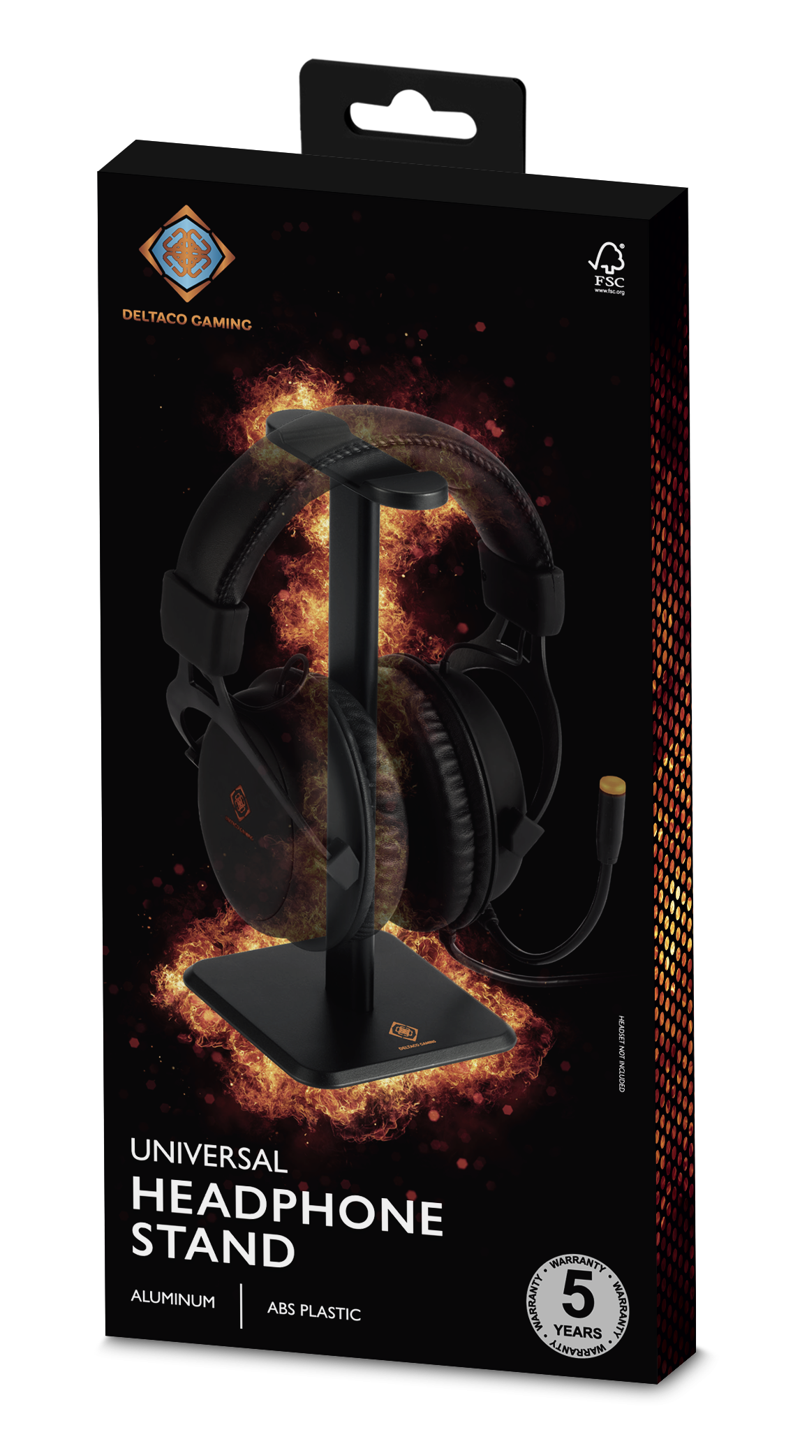 Headsetstativ i aluminium – universal, sort