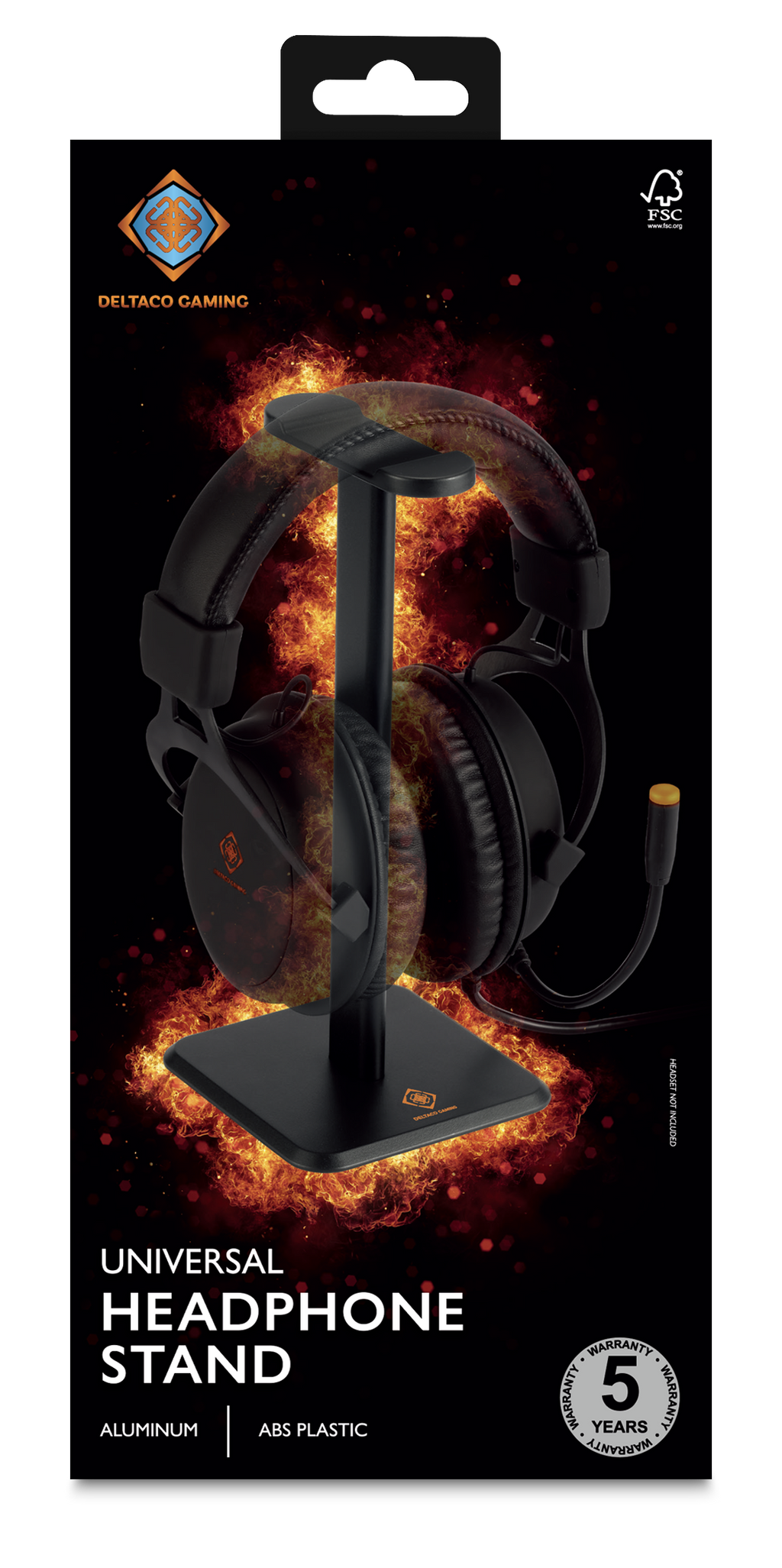 Headsetstativ i aluminium – universal, sort