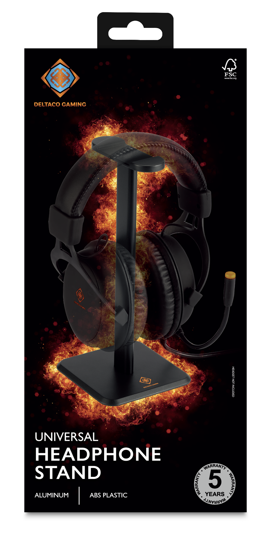 Headsetstativ i aluminium – universal, sort