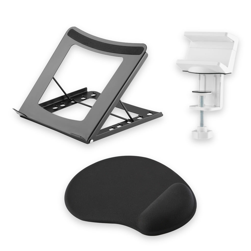 Laptopstativ-sett – laptopstativ, musematte og bordklemme
