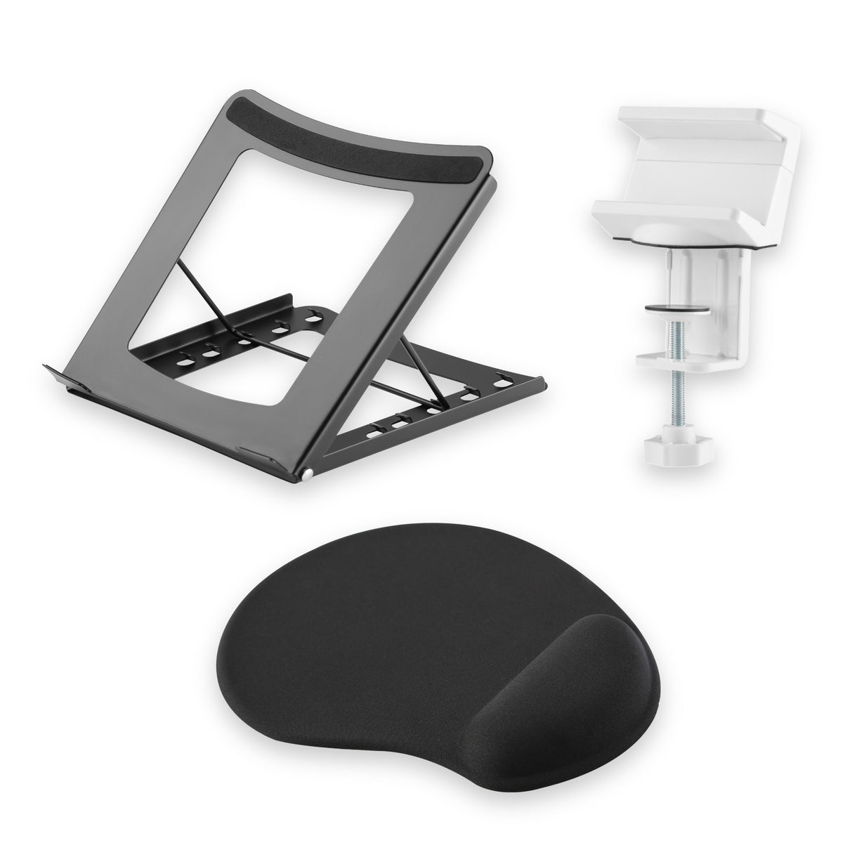 Laptopstativ-sett – laptopstativ, musematte og bordklemme